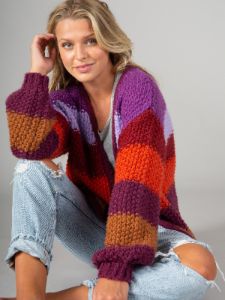 Oversized Striped Cardi Multi sold by NATURAL LIFE