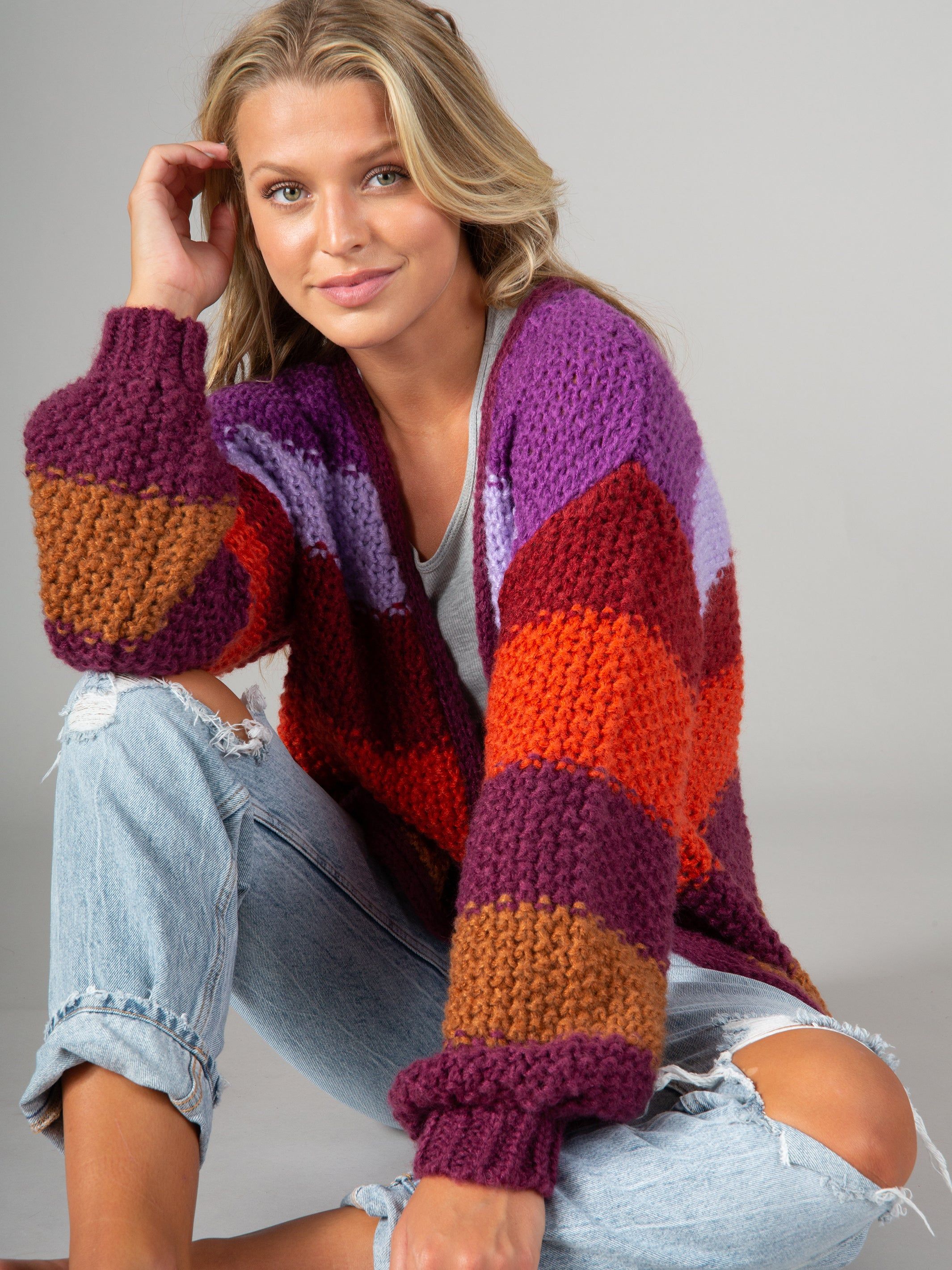 Oversized Striped Cardi Multi sold by NATURAL LIFE product image thumbnail 5