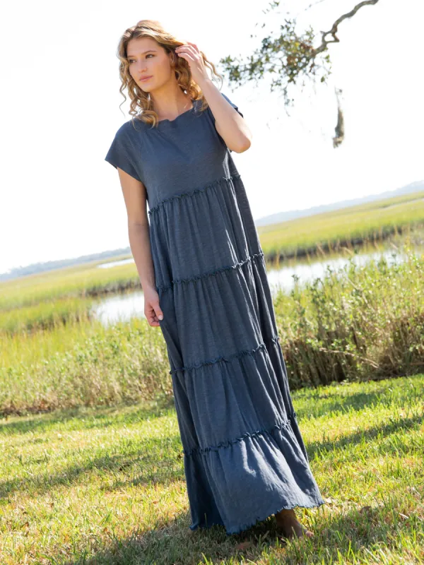 Berkley Cotton Maxi Dress - Indigo made by NATURAL LIFE