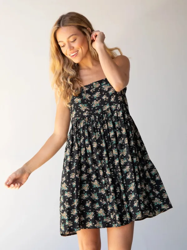 Patti Dress - Black Bouquets sold by NATURAL LIFE