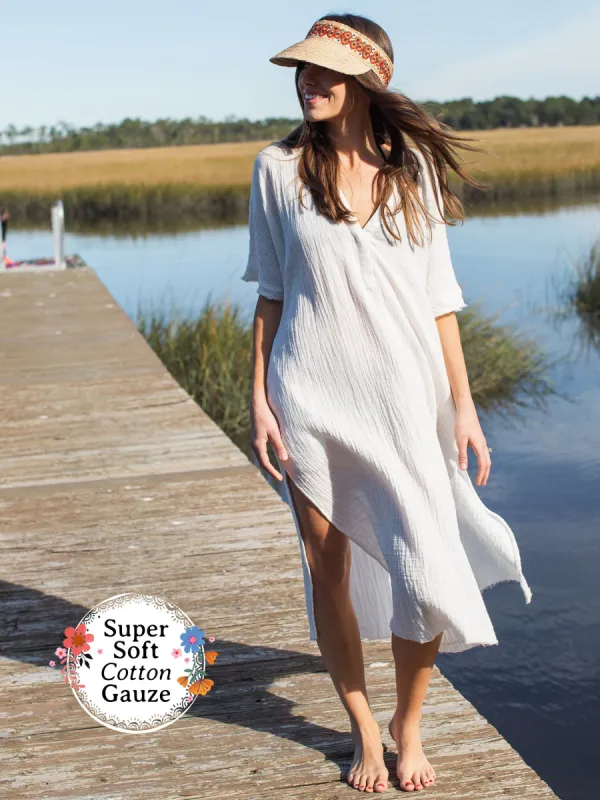 Marrakesh Kaftan - White sold by NATURAL LIFE