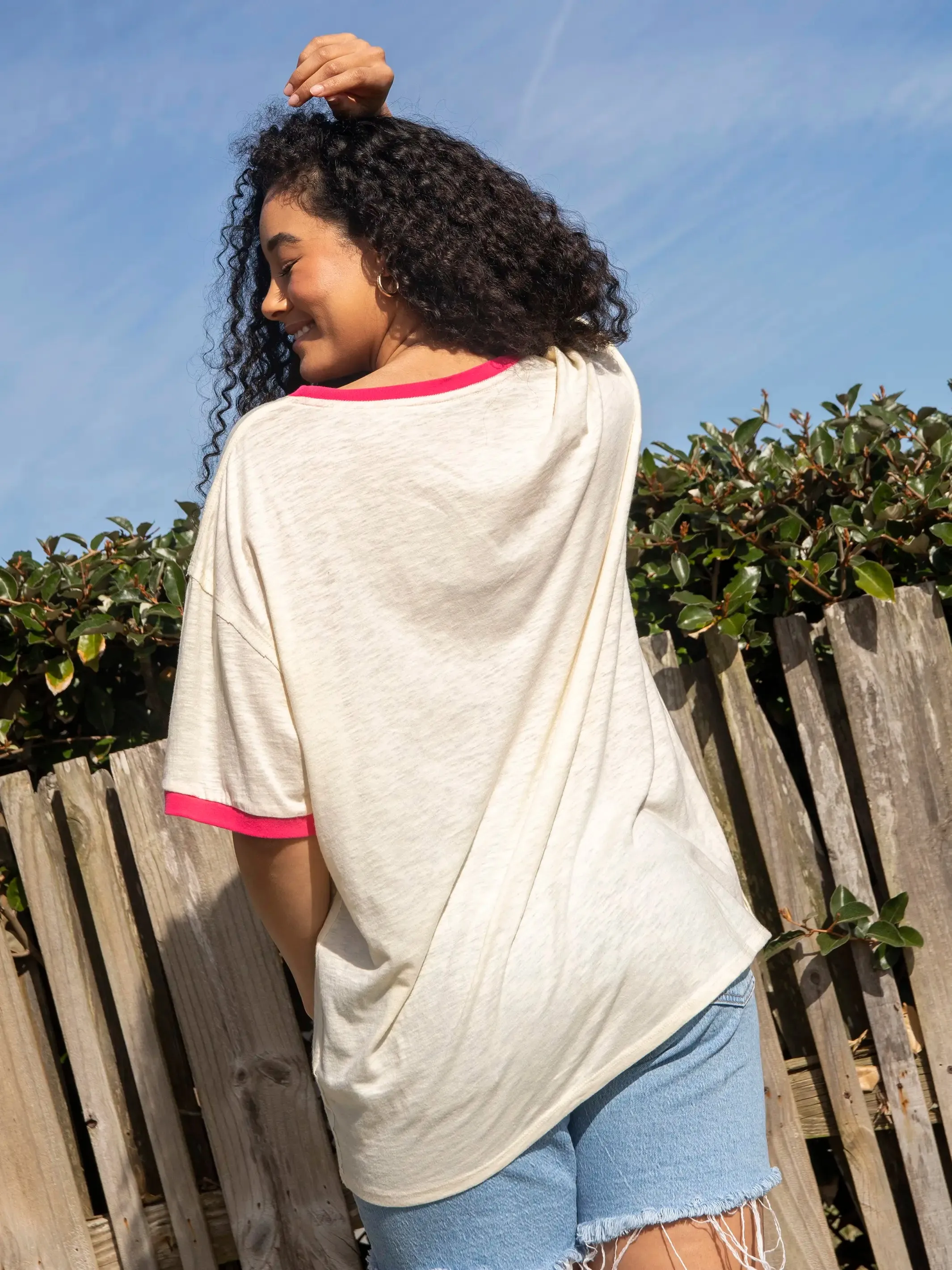 Ringer Oversized Tee Shirt - Sunshine sold by NATURAL LIFE product image thumbnail 4