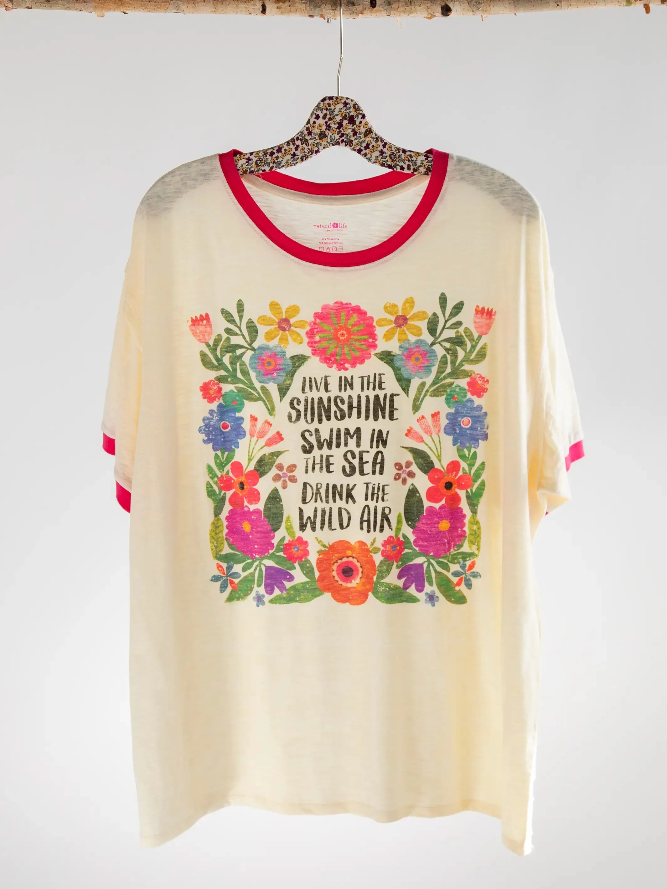 Ringer Oversized Tee Shirt - Sunshine sold by NATURAL LIFE product image thumbnail 2