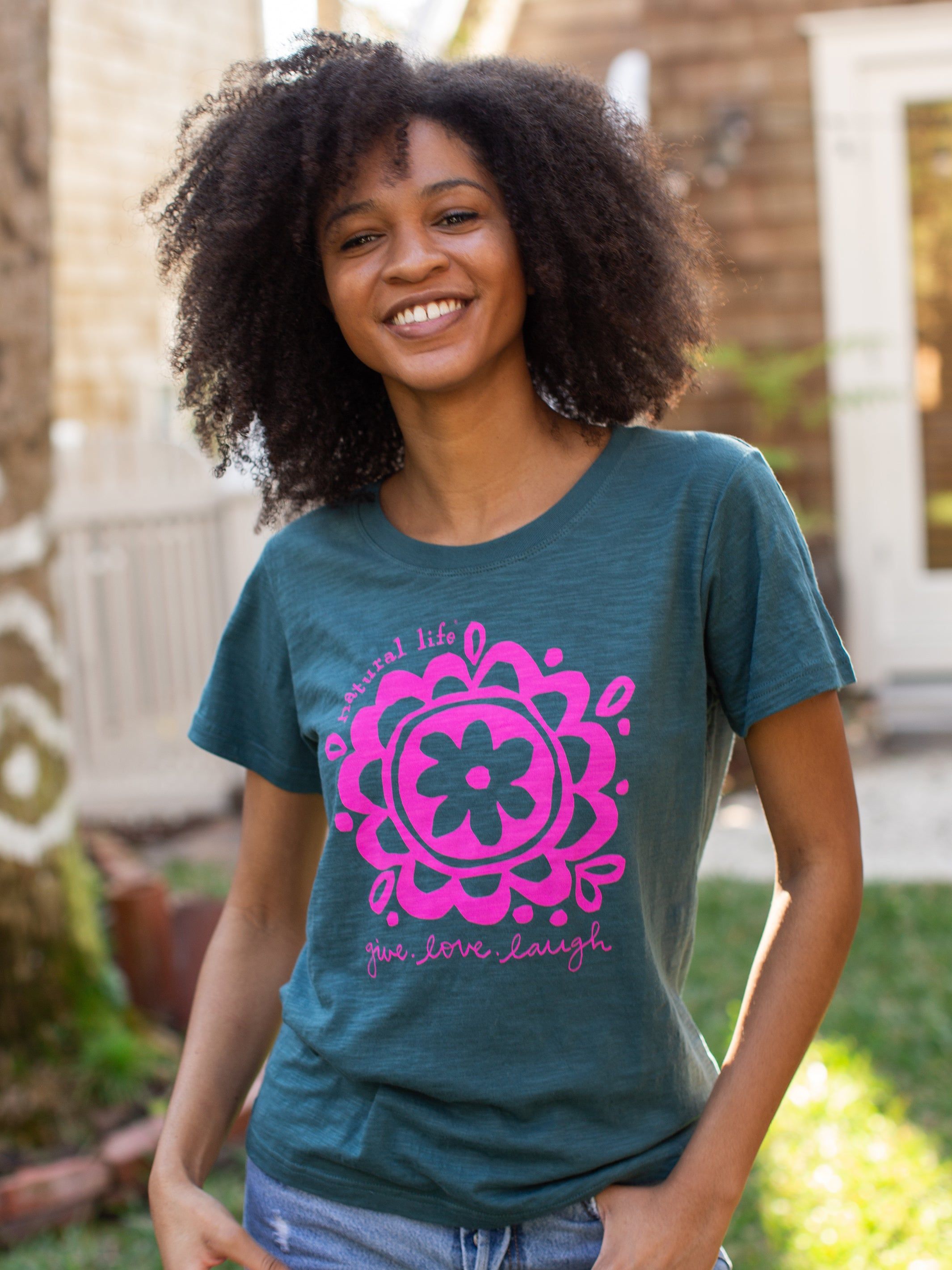 Natural Life Logo Perfect Fit Tee Shirt - Teal sold by NATURAL LIFE