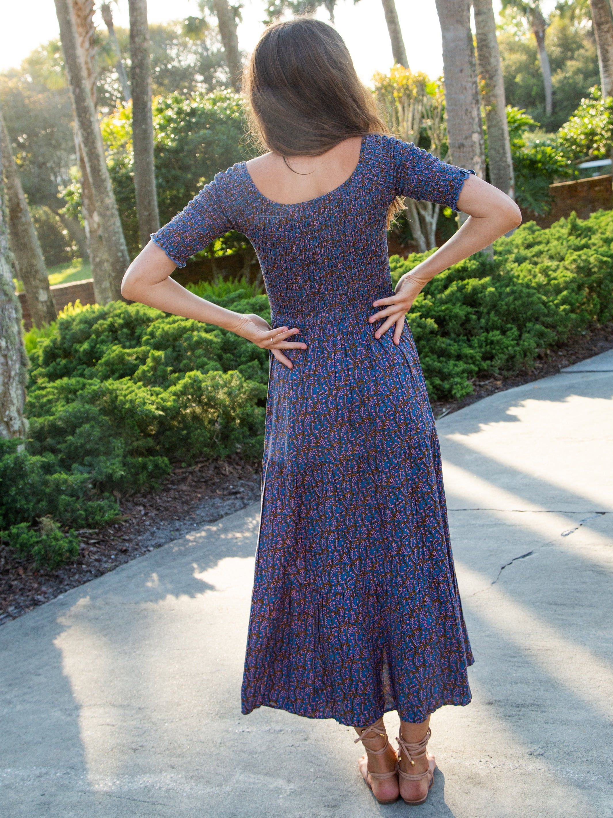 Daisy Tiered Midi Dress - Golden Vines sold by NATURAL LIFE product image thumbnail 4