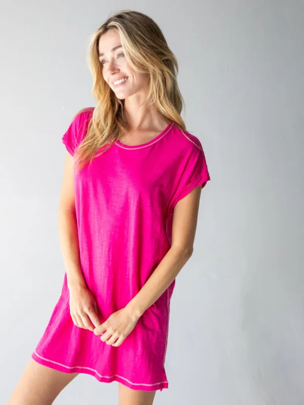 Frankie Knit Tee Shirt Dress - Pink sold by NATURAL LIFE