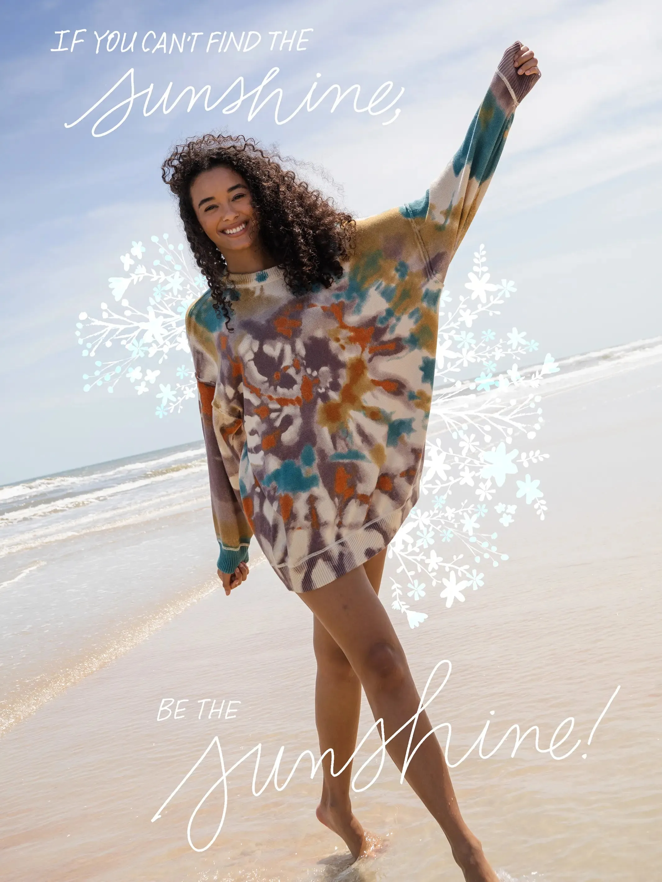 Taylor Oversized Cotton Sweater - Sunset Tie-Dye sold by NATURAL LIFE product image thumbnail 2