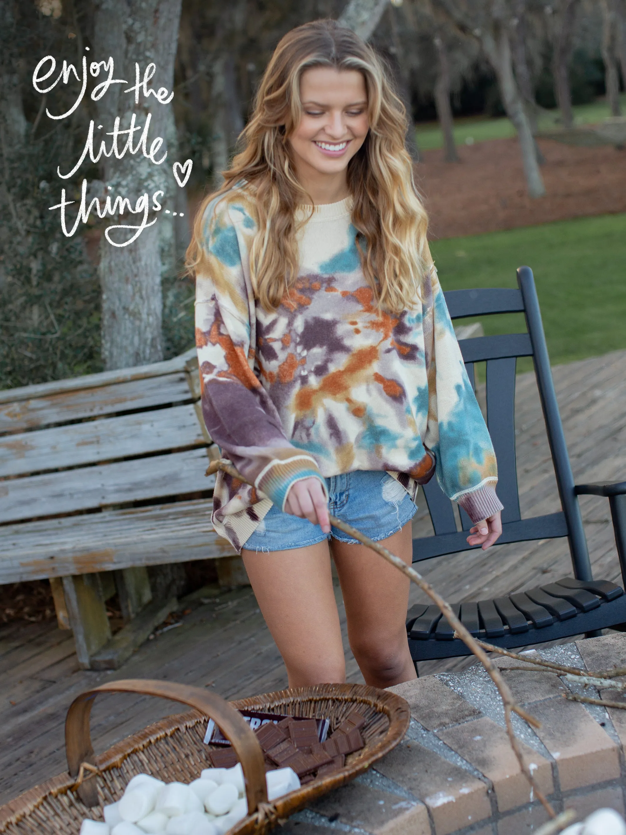 Taylor Oversized Cotton Sweater - Sunset Tie-Dye sold by NATURAL LIFE