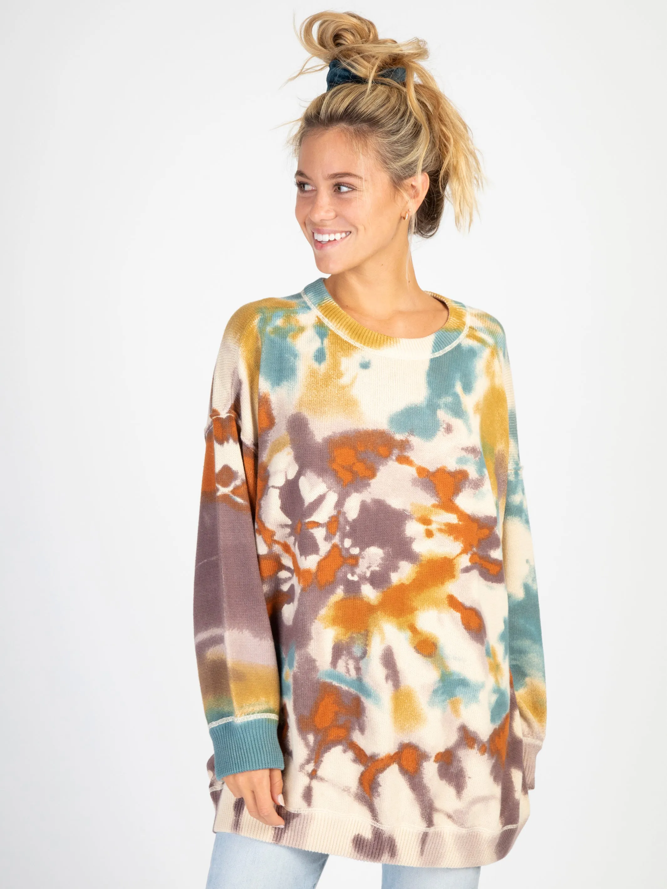 Taylor Oversized Cotton Sweater - Sunset Tie-Dye sold by NATURAL LIFE product image thumbnail 5