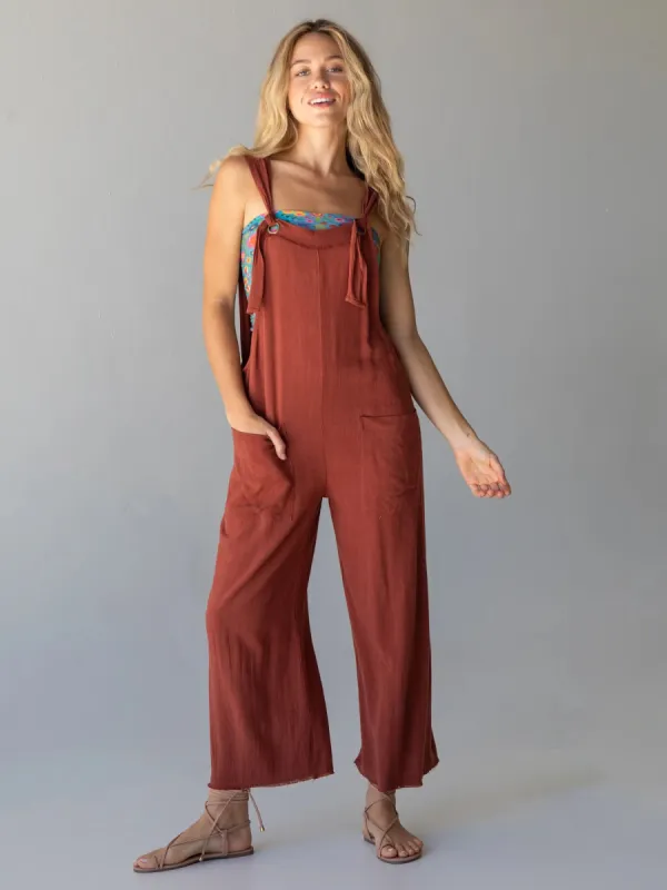 Carly Wide-Leg Jumpsuit - Rust sold by NATURAL LIFE