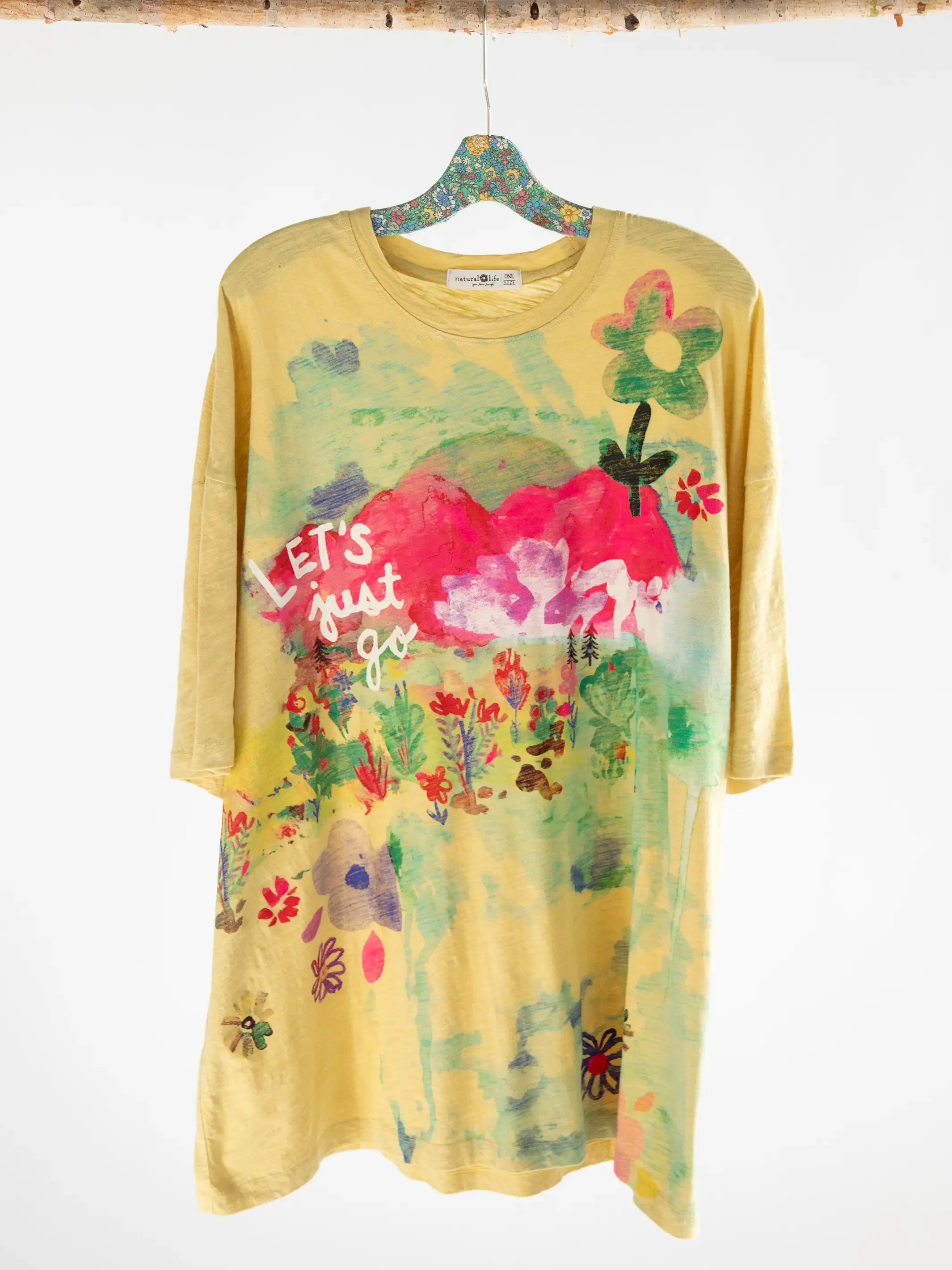 One Size Cotton Easy Tee - Let's Just Go Chartreuse sold by NATURAL LIFE product image thumbnail 4
