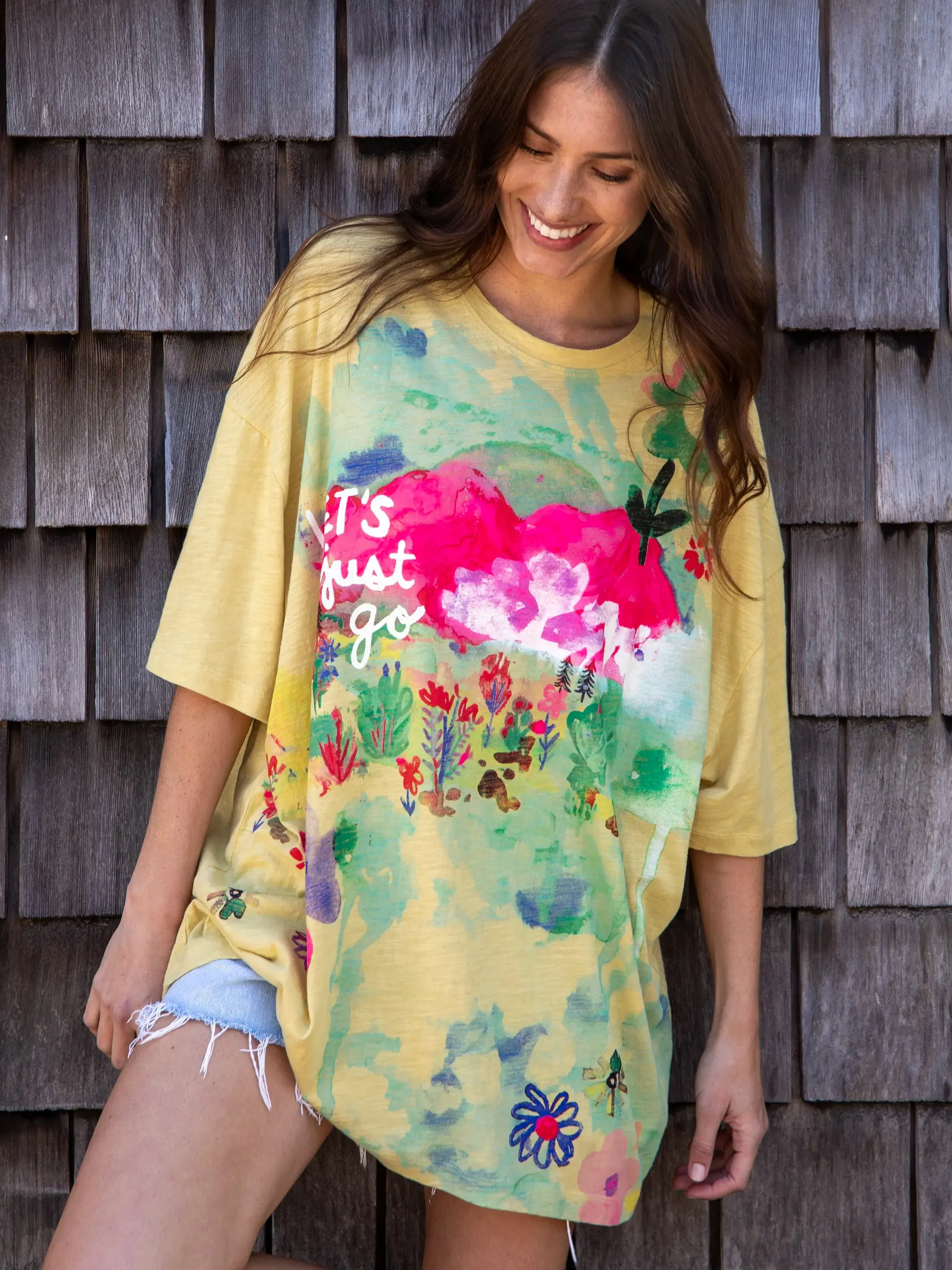 One Size Cotton Easy Tee - Let's Just Go Chartreuse sold by NATURAL LIFE