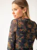 Sloane Mesh Long Sleeve Top - Navy Red Feathers sold by NATURAL LIFE