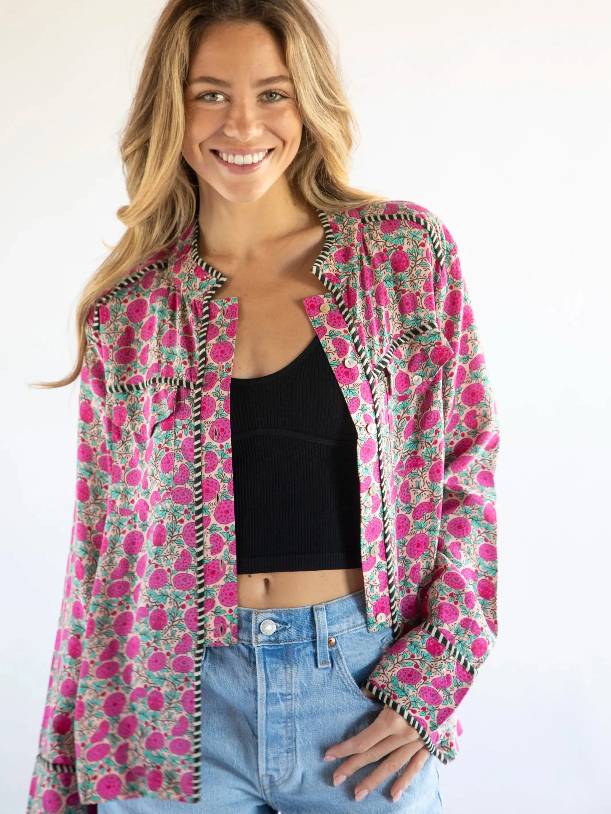 Calypso Button Down - Pink Puff Floral sold by NATURAL LIFE product image thumbnail 4