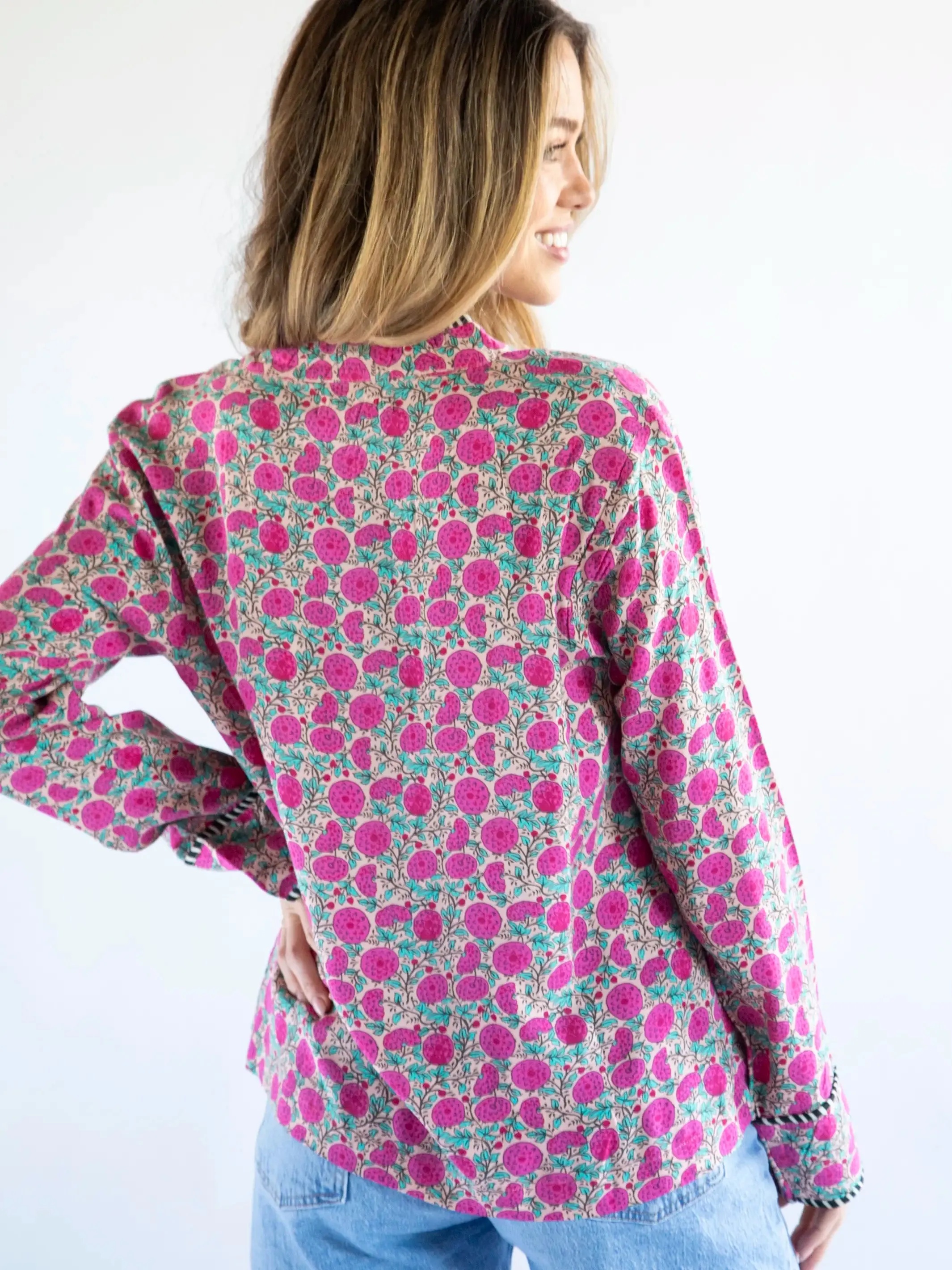 Calypso Button Down - Pink Puff Floral sold by NATURAL LIFE product image thumbnail 3