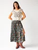 Addie Midi Skirt - Charcoal Bouquet sold by NATURAL LIFE