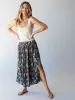 Addie Midi Skirt - Charcoal Bouquet sold by NATURAL LIFE