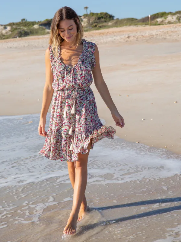 Havana Nights Dress - Ivory Red Floral sold by NATURAL LIFE