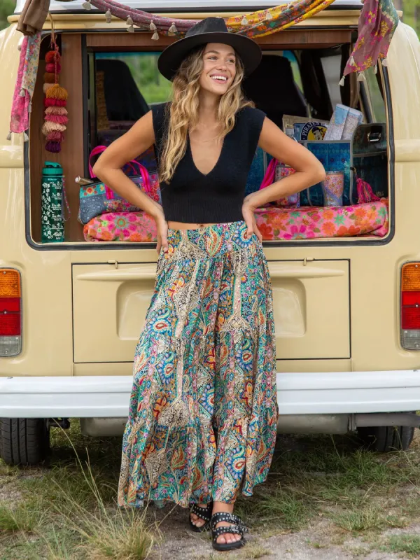Hanna Convertible Maxi Skirt - Bright Paisley sold by NATURAL LIFE