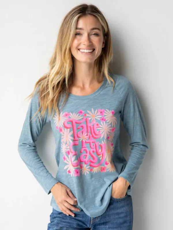 Long Sleeve Boho Tee Shirt - Take It Easy sold by NATURAL LIFE