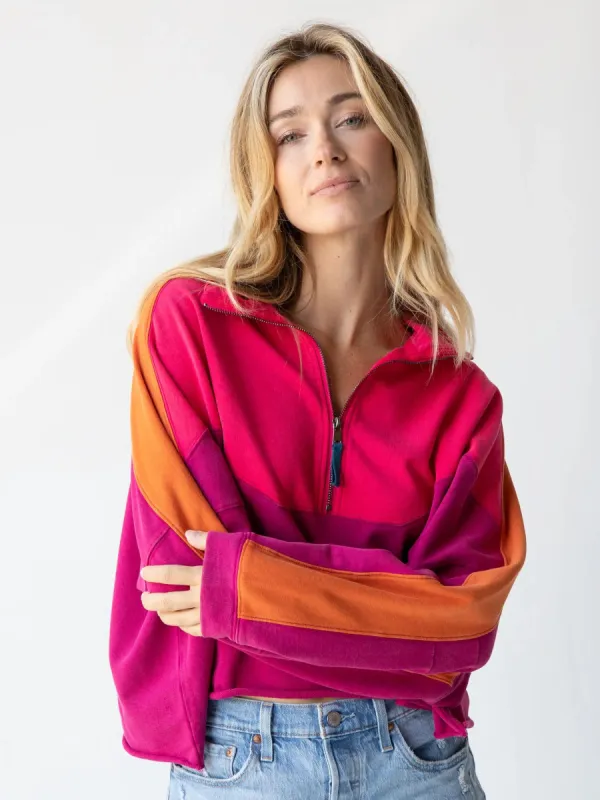 Jess Color Block Pullover - Hot Pink sold by NATURAL LIFE