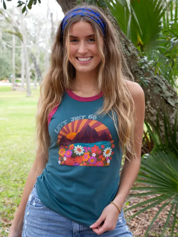Ringer Tank Top - Let's Just Go sold by NATURAL LIFE