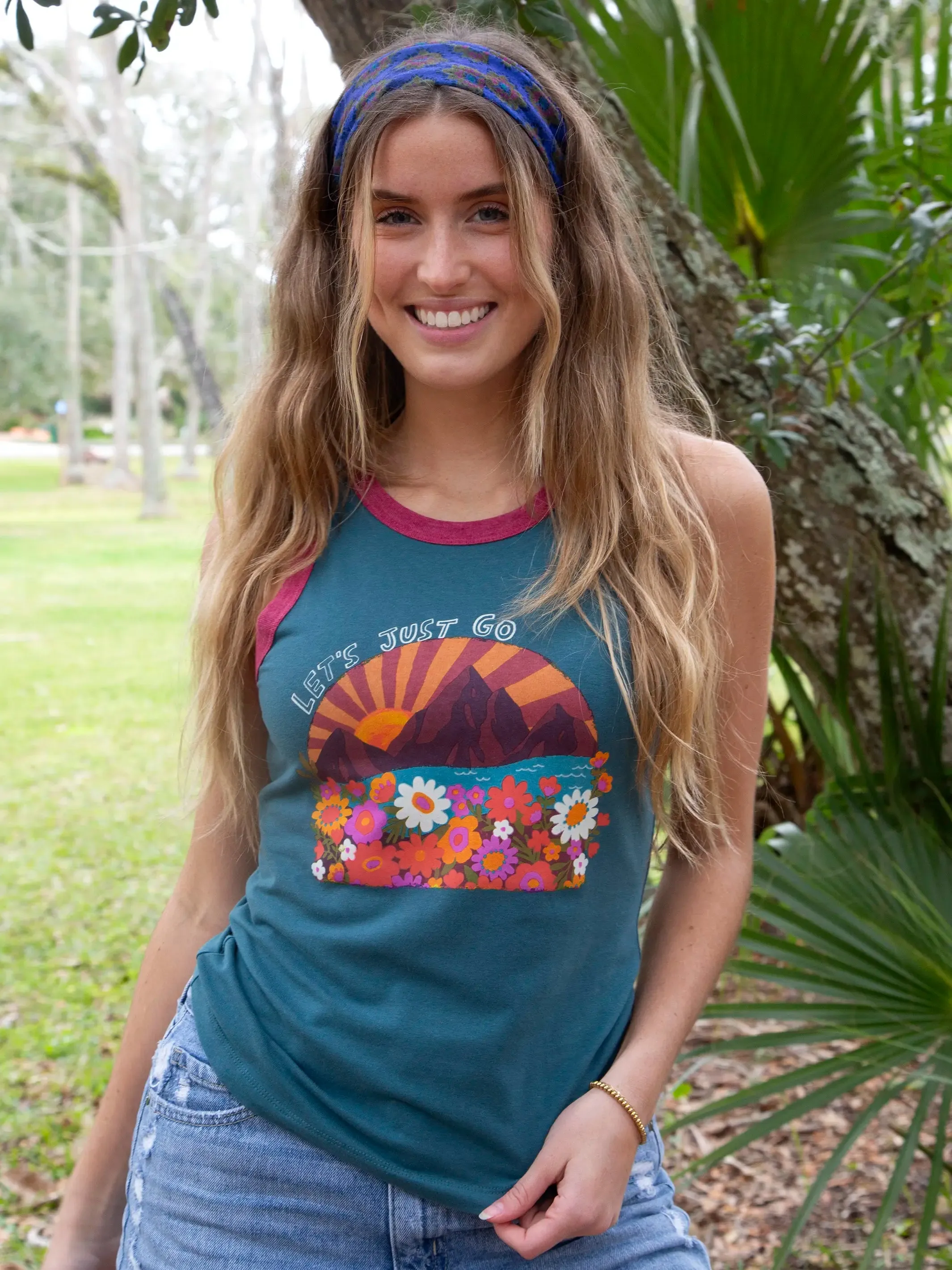 Ringer Tank Top - Let's Just Go sold by NATURAL LIFE
