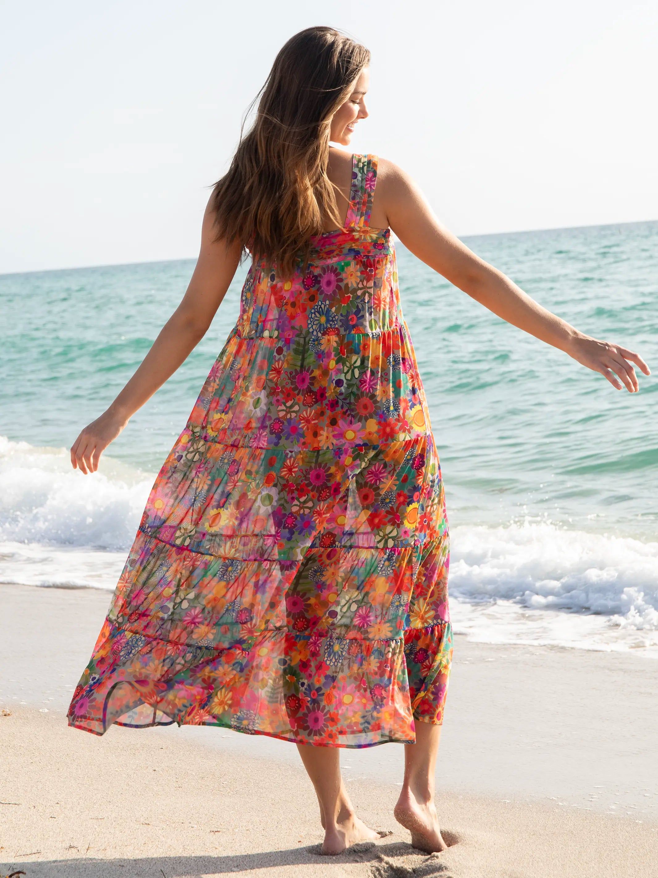 Kate Mesh Dress - Bright Red Pink Yellow sold by NATURAL LIFE product image thumbnail 3