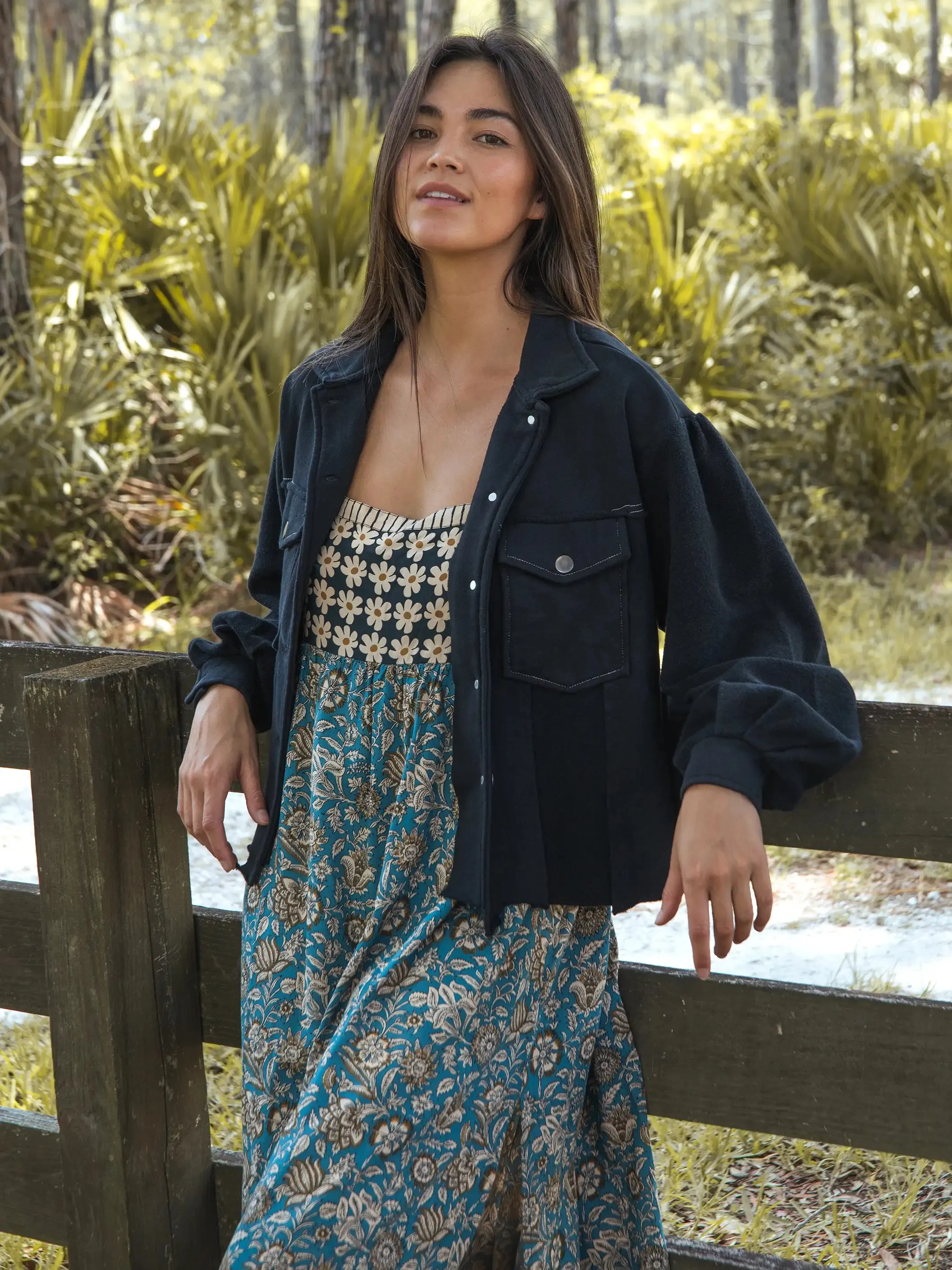 Patti Side Slit Maxi Dress - Cream Floral Mix sold by NATURAL LIFE product image thumbnail 2