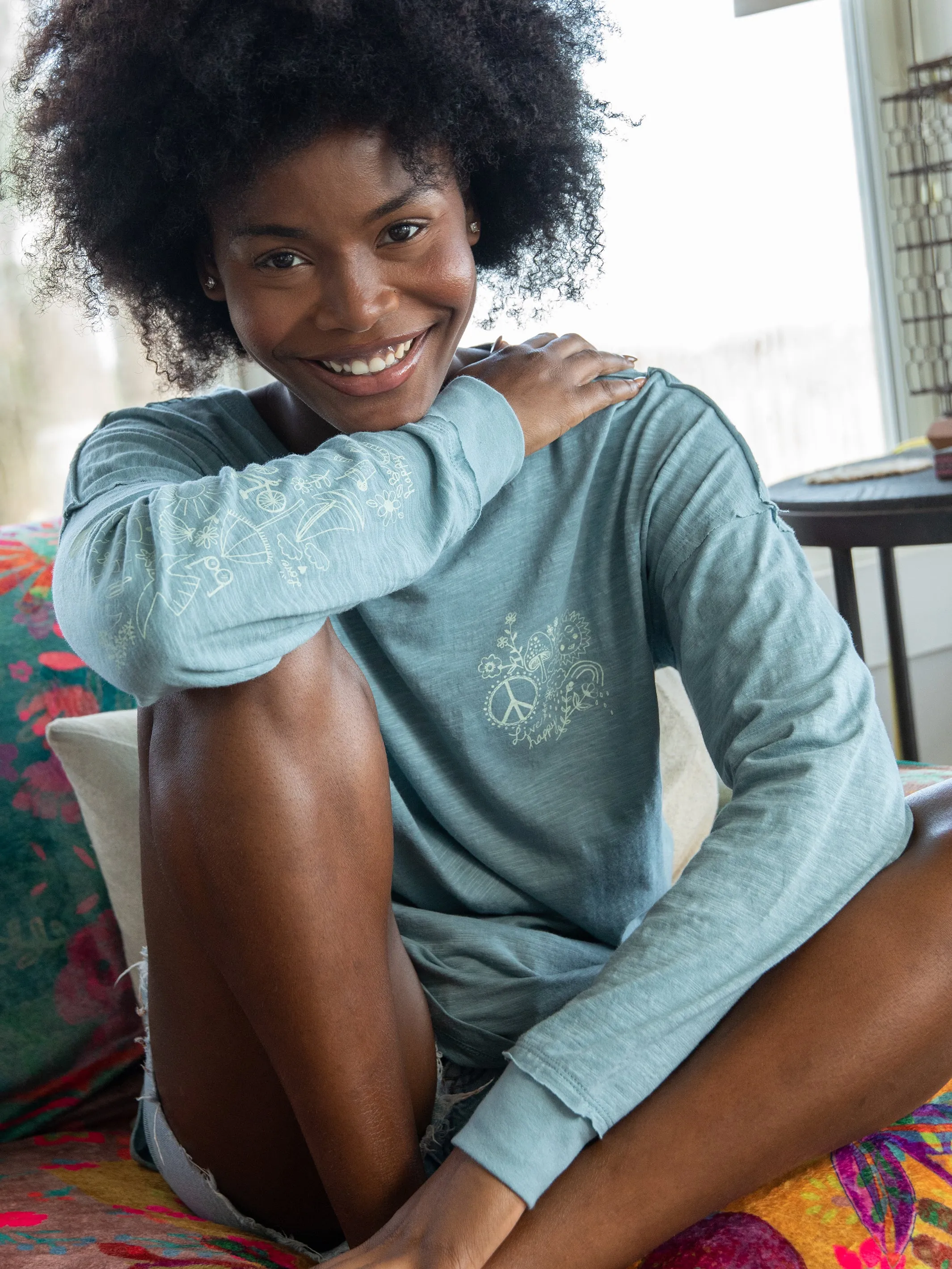 Doodle Tee - Light Blue sold by NATURAL LIFE product image thumbnail 2