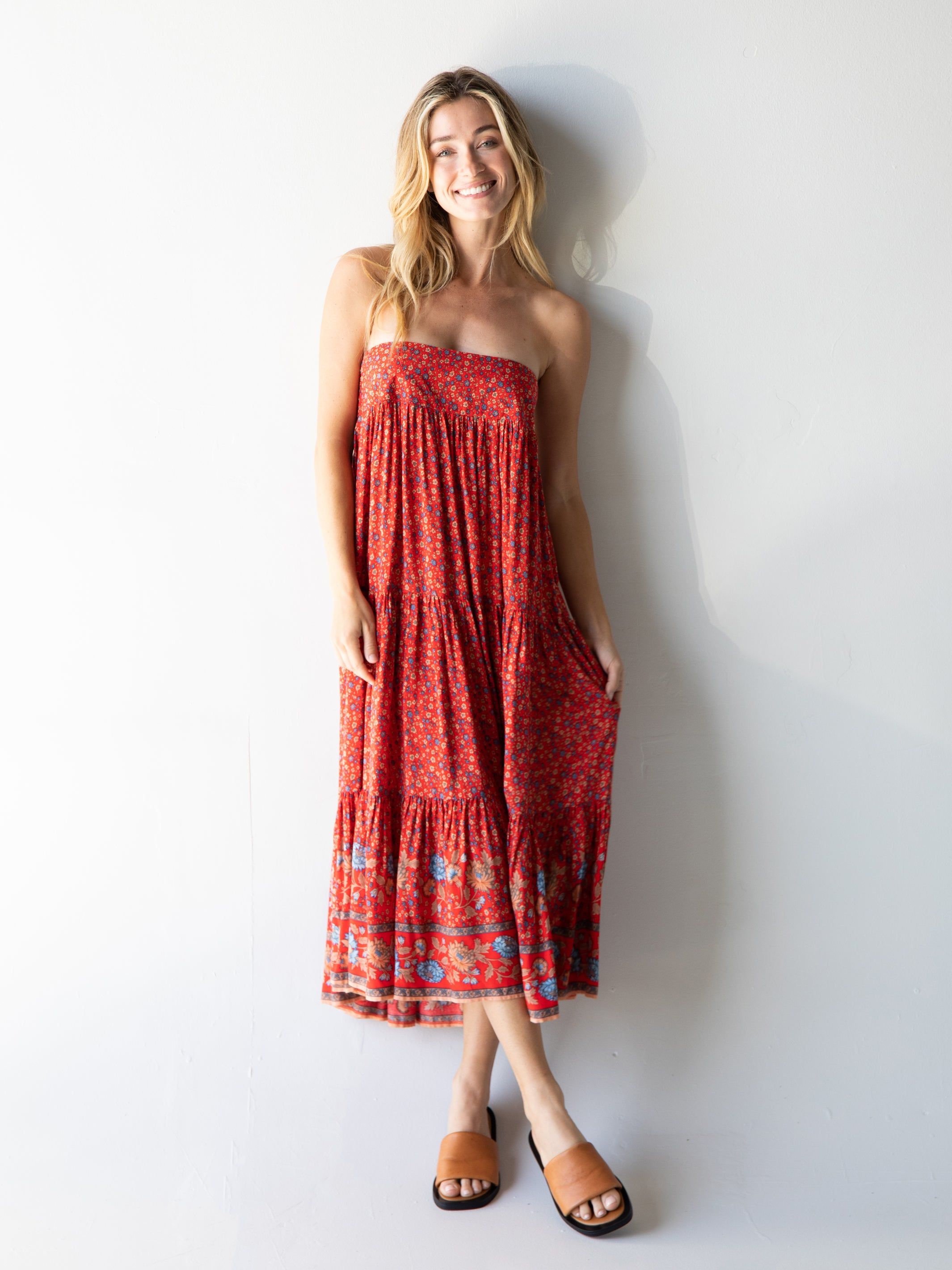 Hanna Convertible Maxi Skirt - Red Floral Border sold by NATURAL LIFE product image thumbnail 5