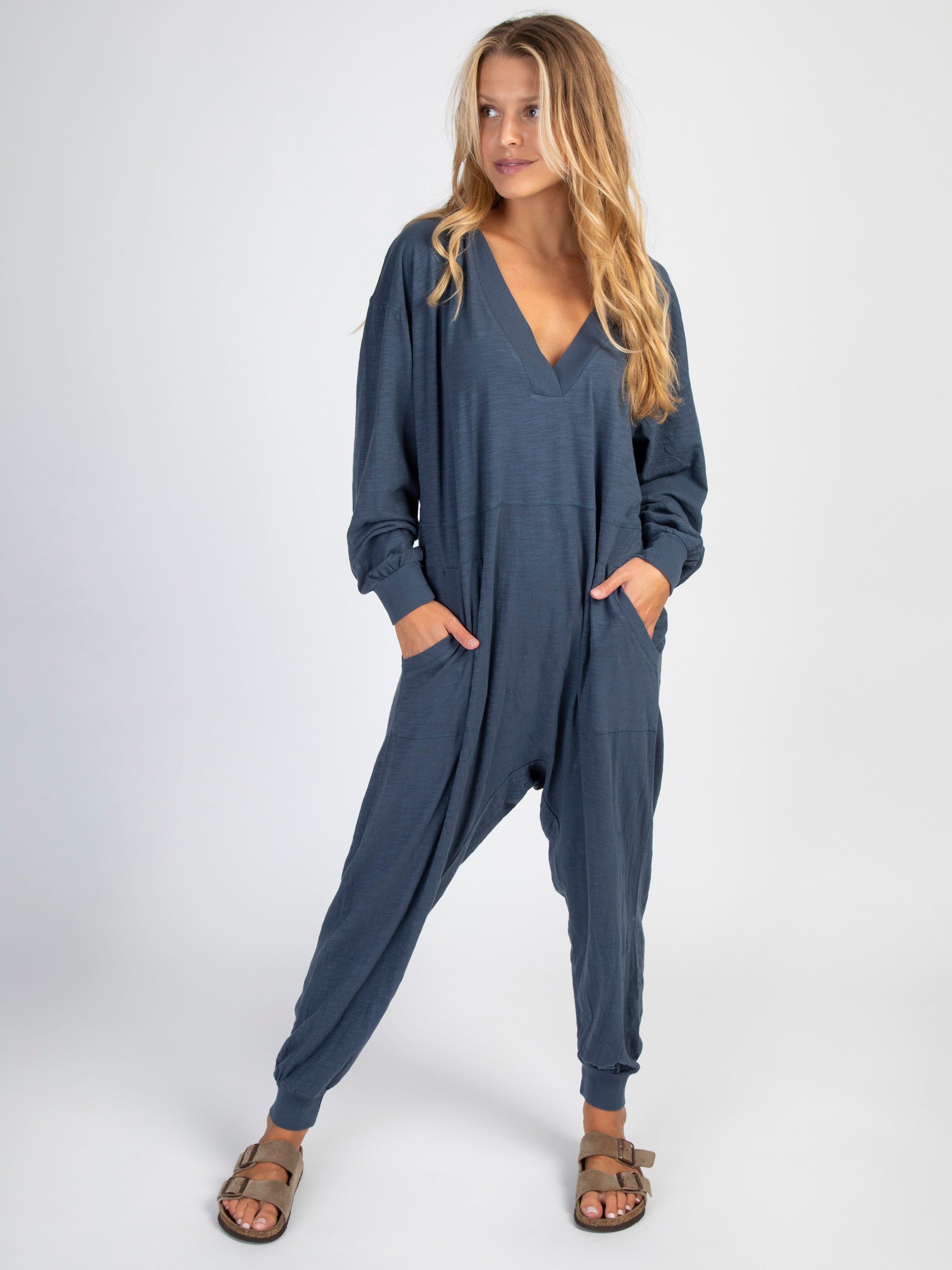 Johnnie Cotton Jumpsuit - Navy sold by NATURAL LIFE