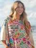 One Size Cotton Easy Tee - Cream Sunshine On My Shoulders sold by NATURAL LIFE