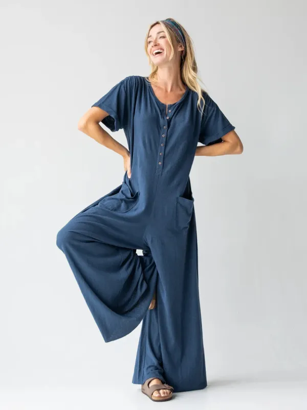 Jenna Jumpsuit - Washed Navy sold by NATURAL LIFE