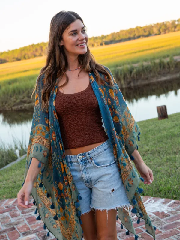Meera Convertible Kimono - Navy sold by NATURAL LIFE