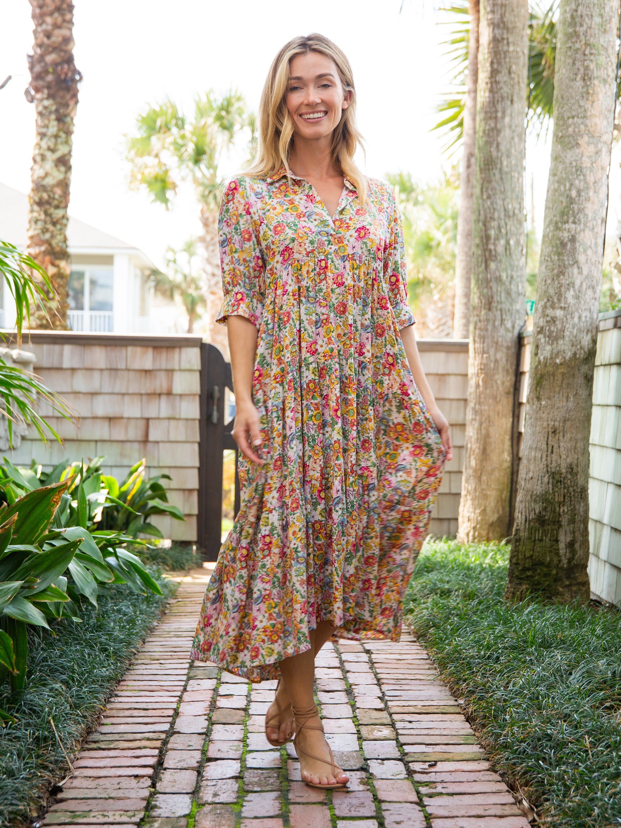 Rebecca Tiered Dress - White Floral sold by NATURAL LIFE product image thumbnail 3