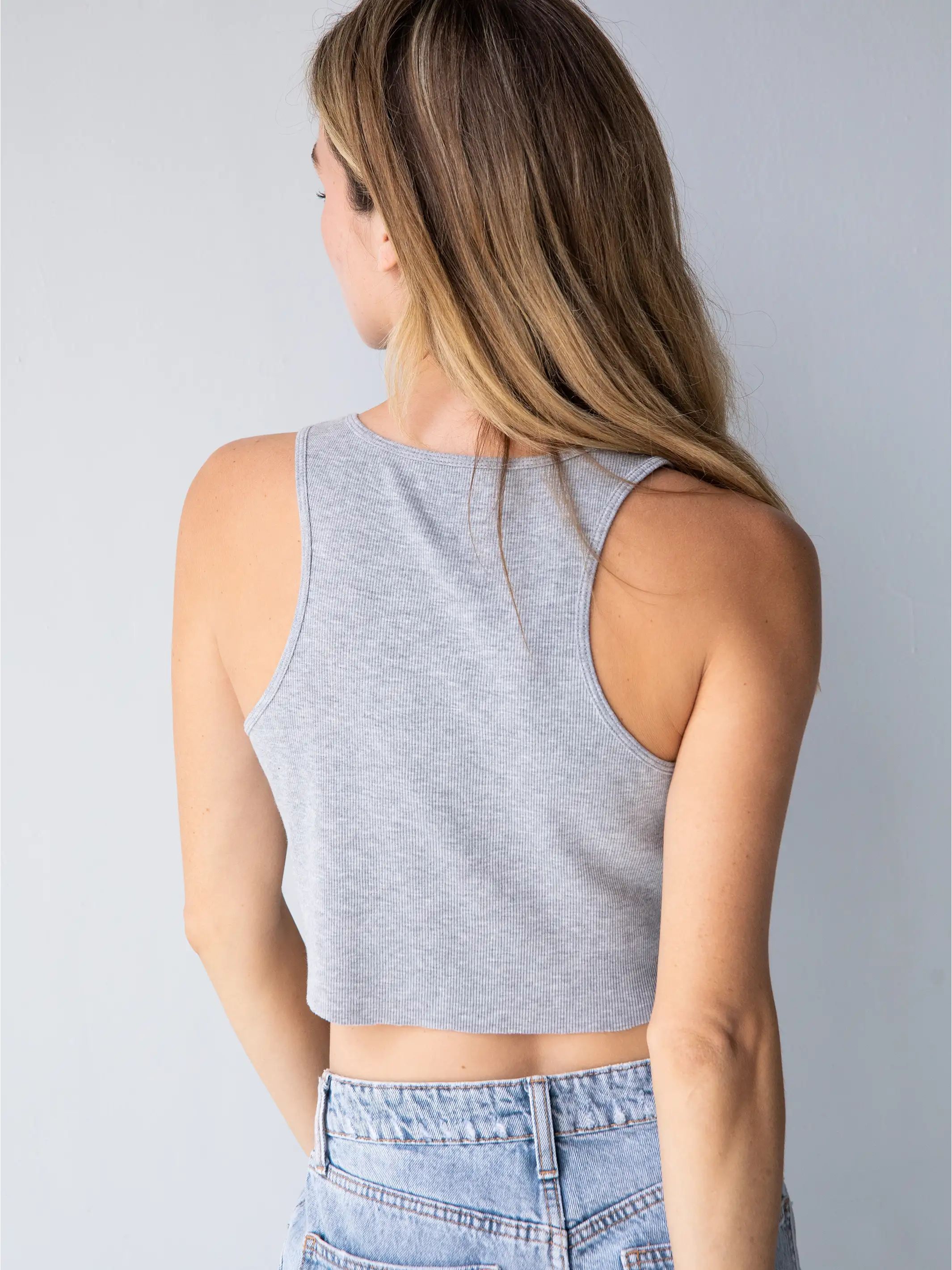 So Easy Racerback Tank Top - Heather Grey sold by NATURAL LIFE product image thumbnail 2