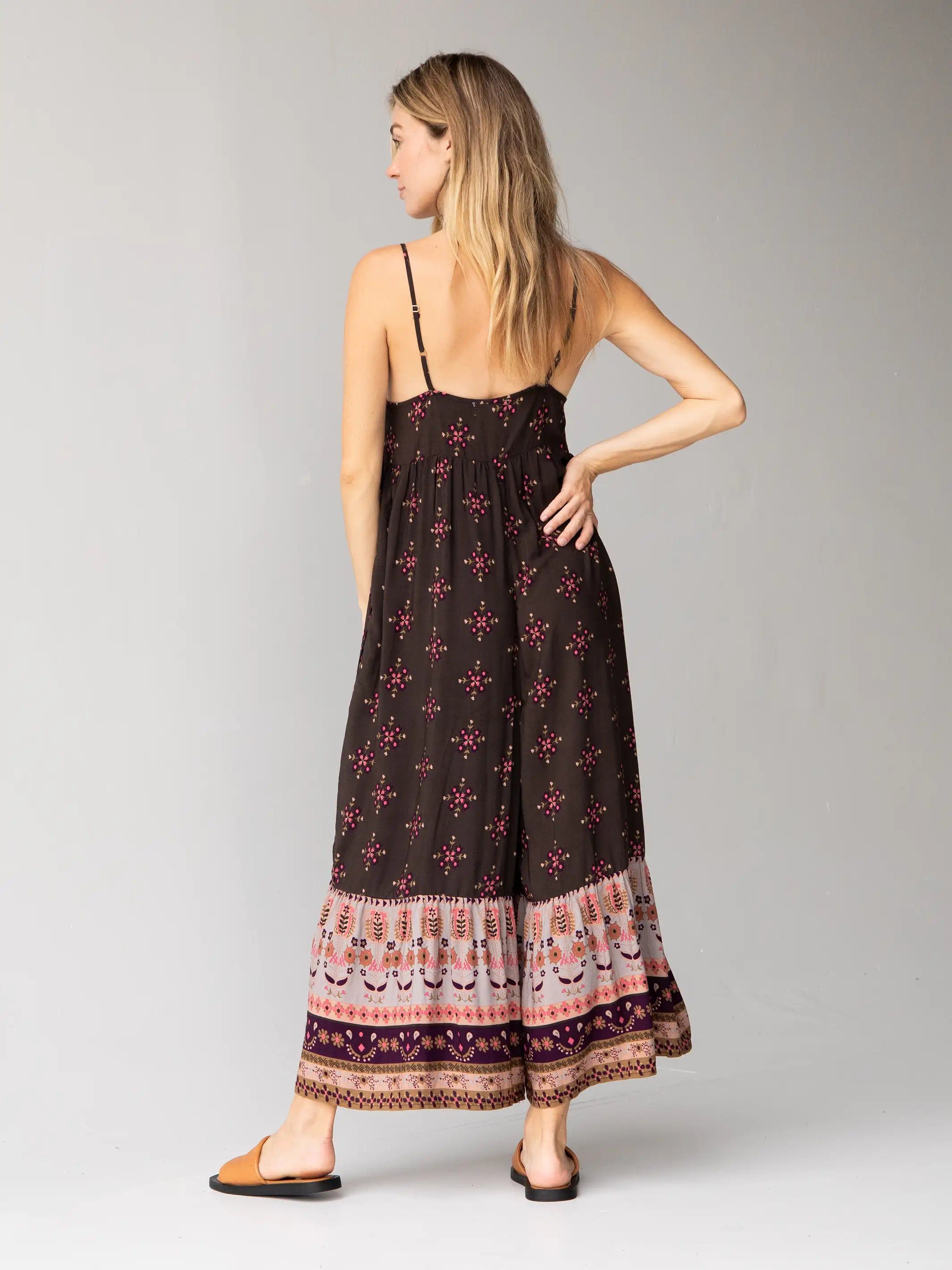 Jamie V-Neck Jumpsuit - Mocha Tulip sold by NATURAL LIFE product image thumbnail 6