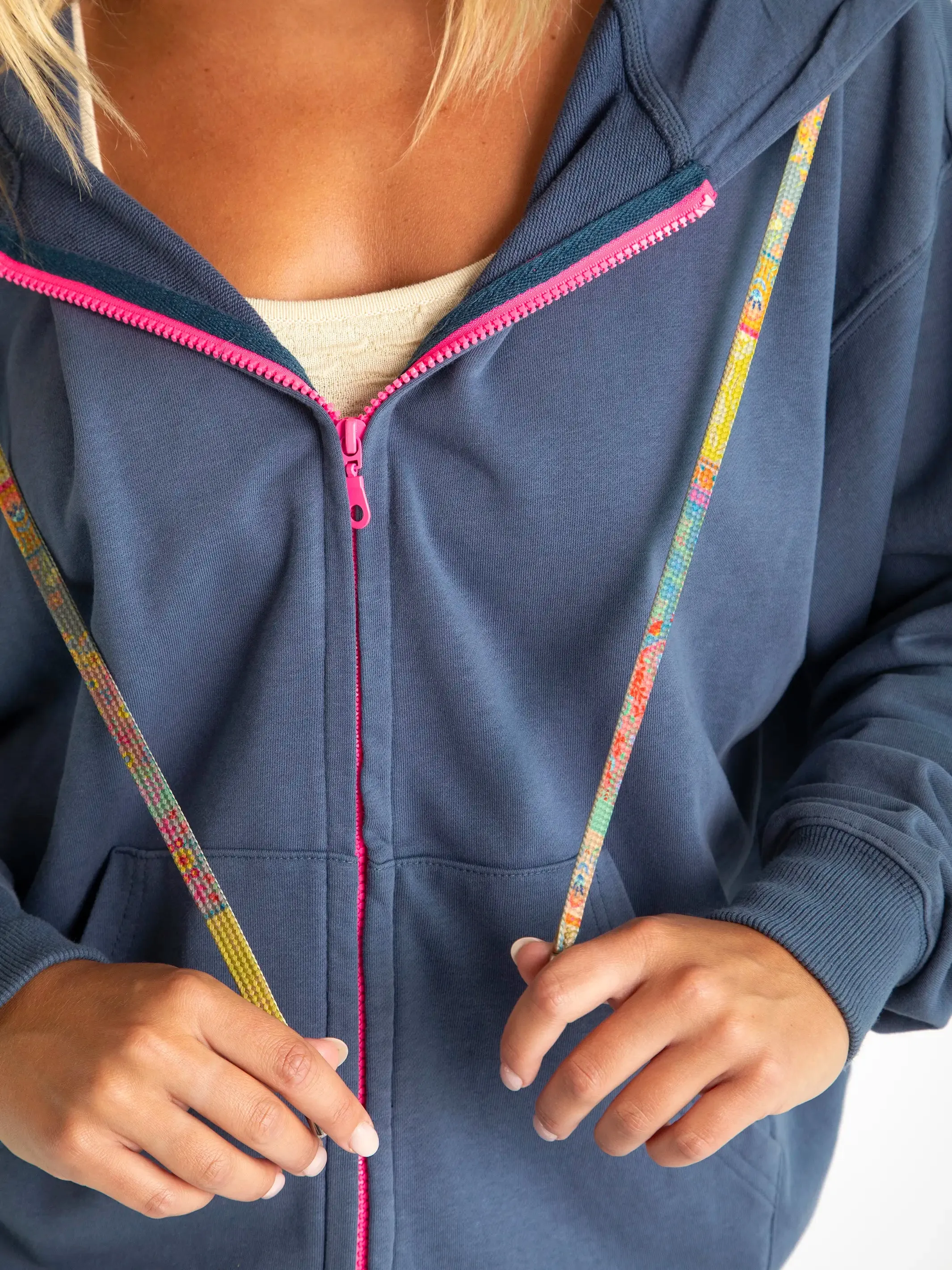 Applique Zip-Up Hoodie - Navy Rainbow sold by NATURAL LIFE product image thumbnail 3