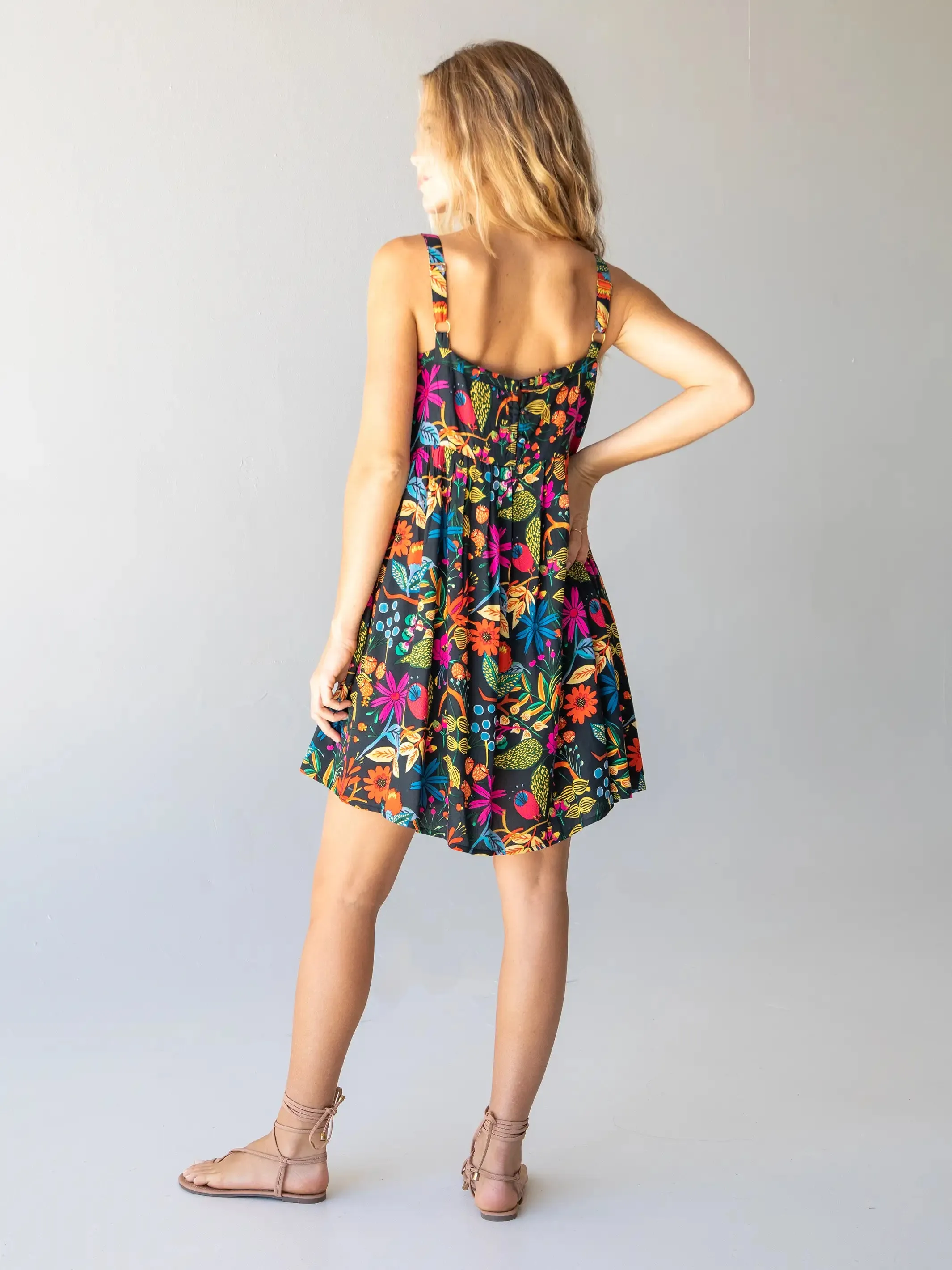 Patti Dress - Black Neon Floral sold by NATURAL LIFE product image thumbnail 4