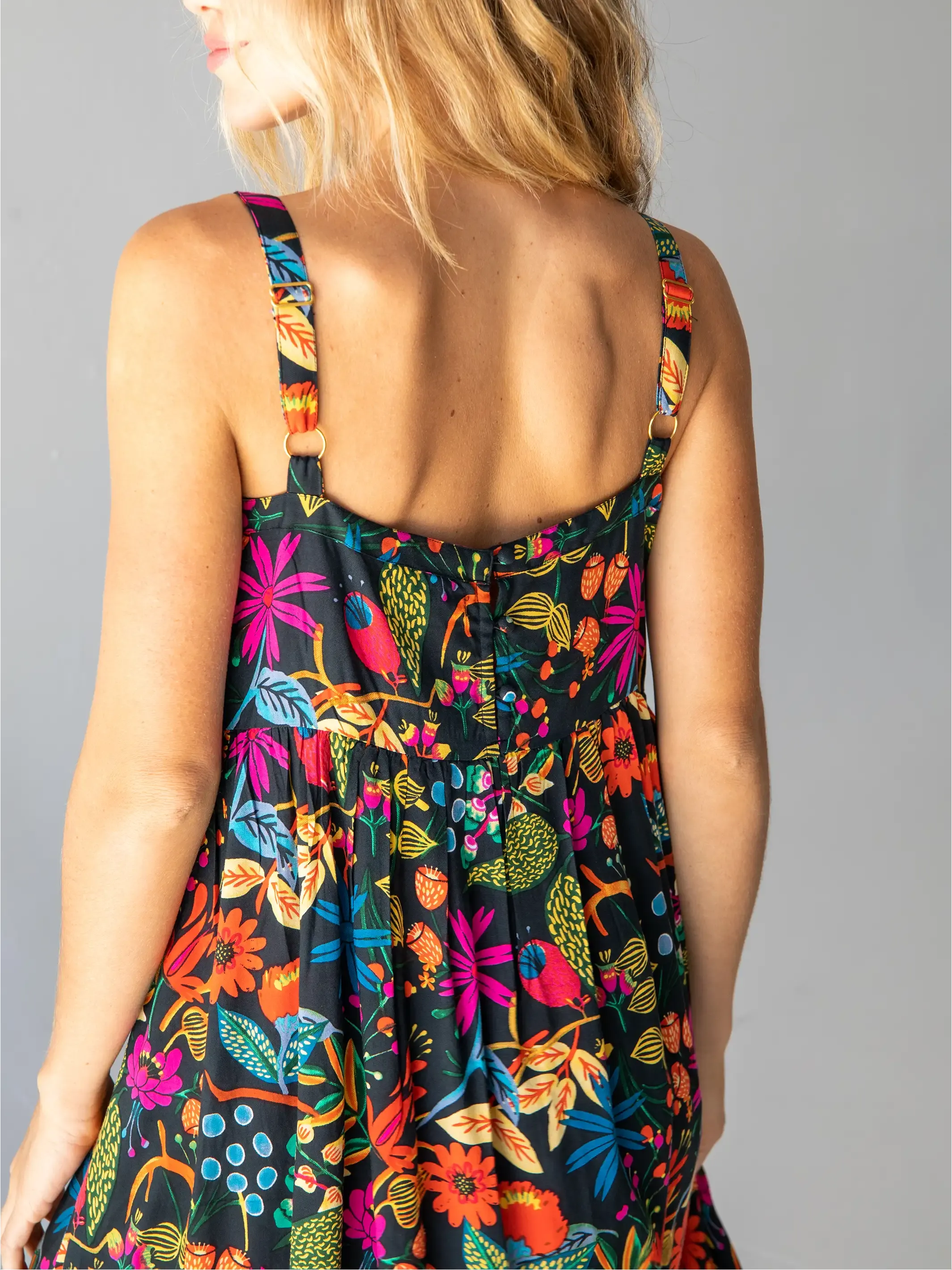 Patti Dress - Black Neon Floral sold by NATURAL LIFE product image thumbnail 3