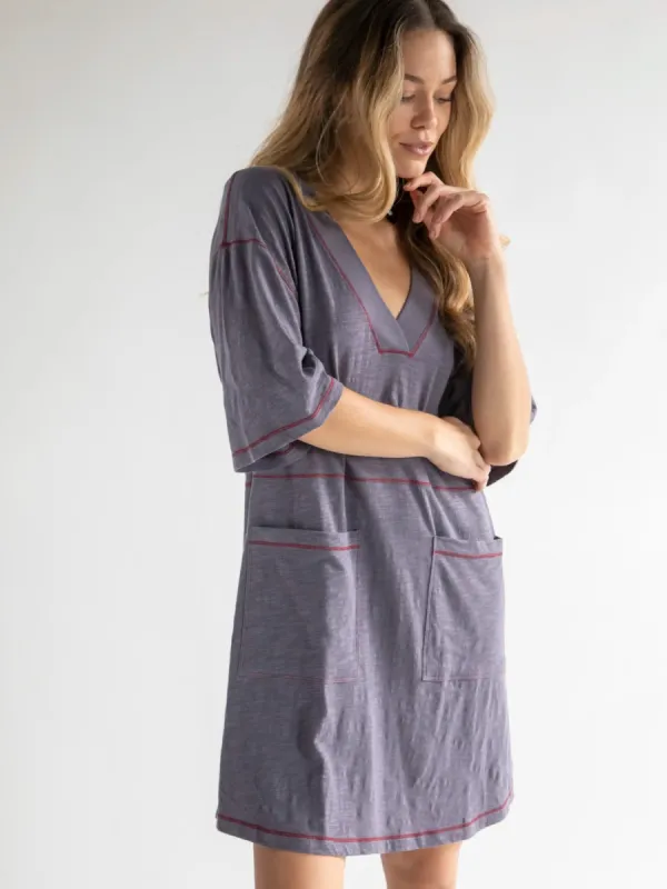 Charlie V-Neck Dress - Light Purple sold by NATURAL LIFE