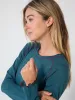 Lily Knit Cotton Long Sleeve Tee Shirt - Teal sold by NATURAL LIFE