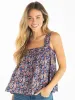 Kate Pleated Tank Top - Red Blue Floral sold by NATURAL LIFE