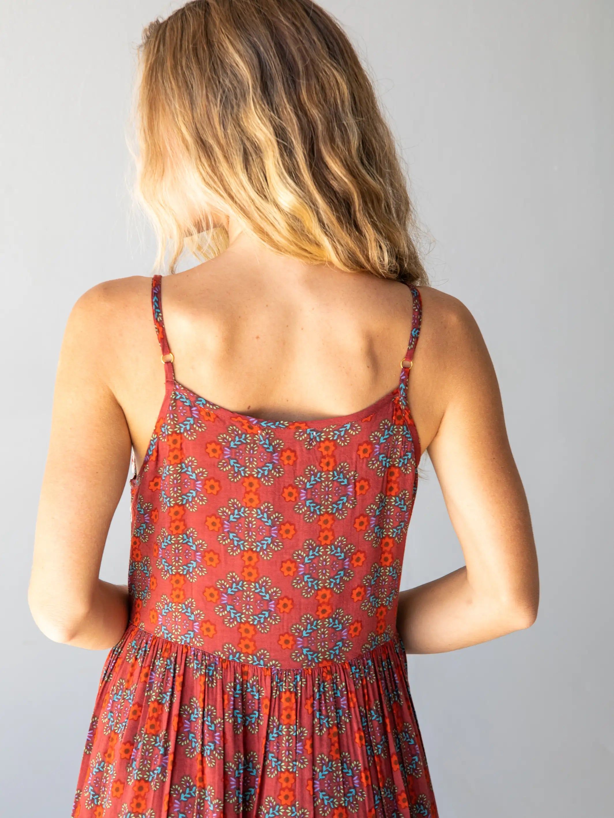 Embroidered Sara Dress - Red Wreath sold by NATURAL LIFE product image thumbnail 5