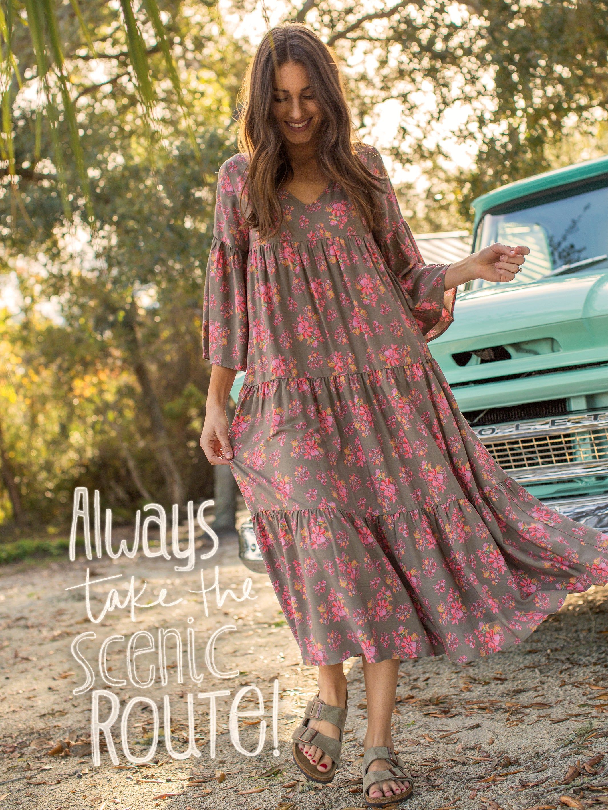 Charlotte Midi Dress - Coral Floral sold by NATURAL LIFE