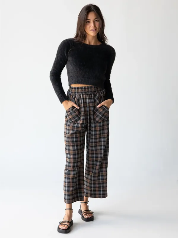 Beckett Flannel Pant - Brown Grey Plaid sold by NATURAL LIFE