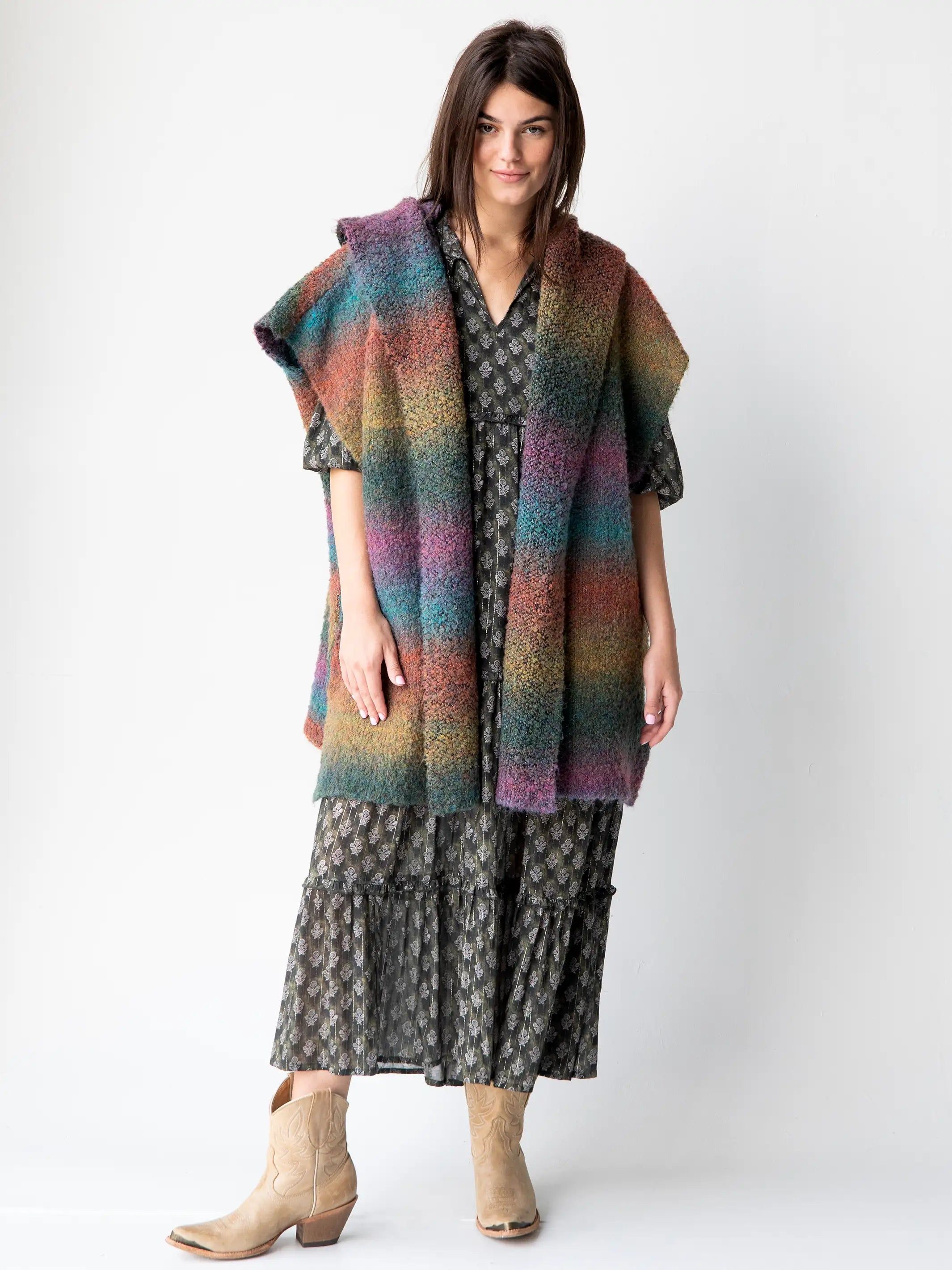 Ombre Sweater Poncho - Teal sold by NATURAL LIFE product image thumbnail 5