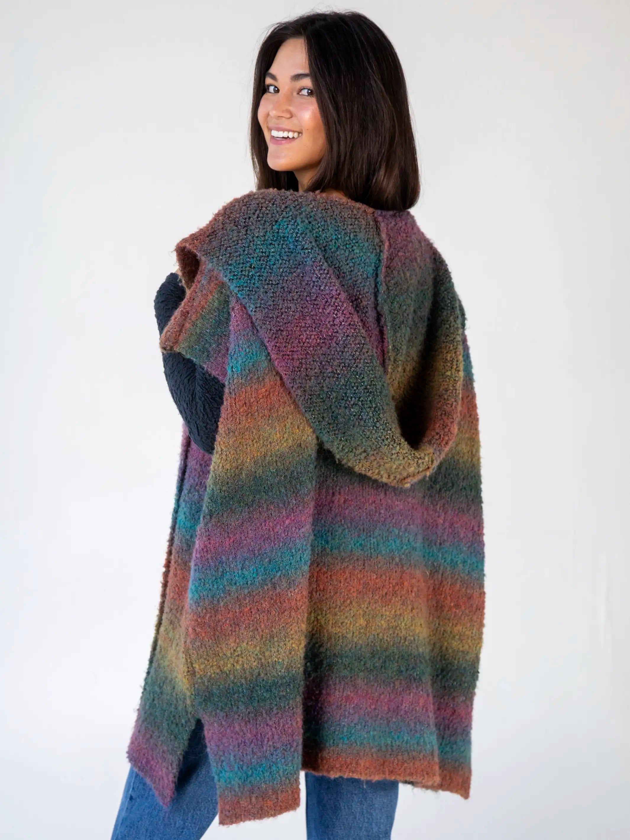 Ombre Sweater Poncho - Teal sold by NATURAL LIFE product image thumbnail 2