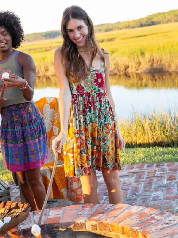 Patti Dress - Gold Vintage Floral sold by NATURAL LIFE